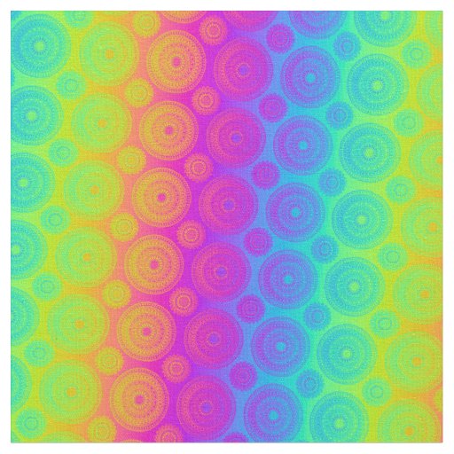 Psychedelic Rainbow Medallions Fabric