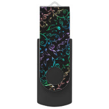 Psychedelic Rainbow Music Notes USB Flash Drive
