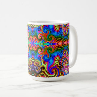 Psychedelic Rainbow Neon super-trippy Coffee Mug