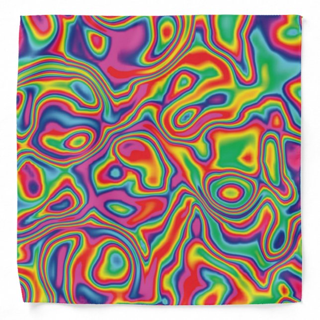 Psychedelic Rainbow Oil Pattern Bandana (Front)