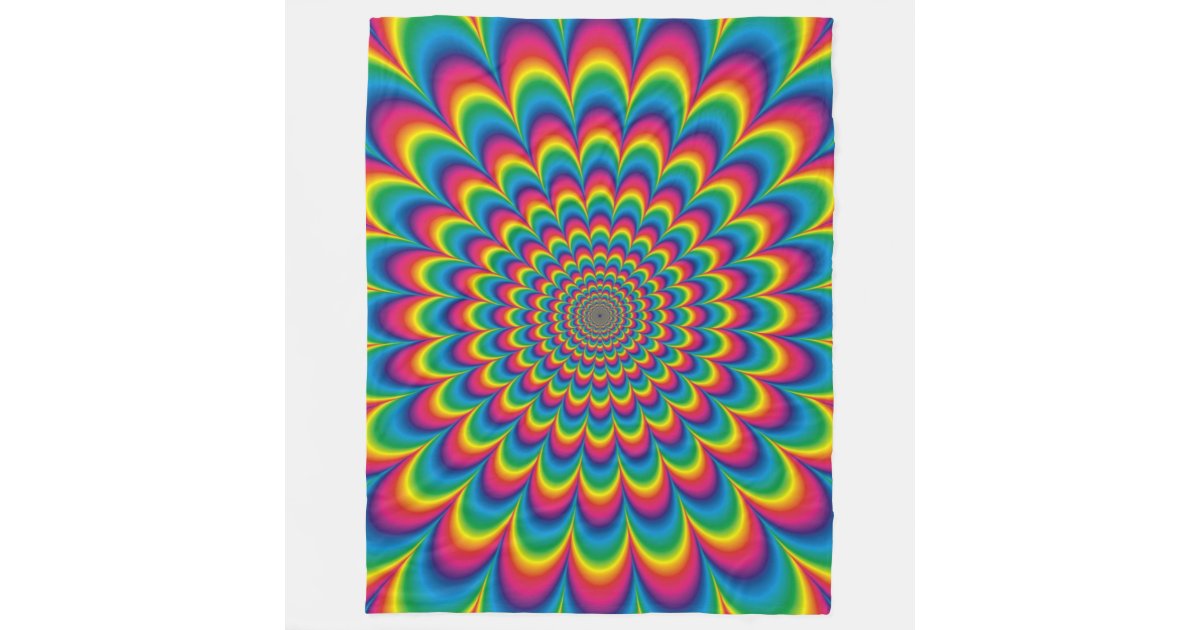 Psychedelic Rainbow Optical Illusion Blanket
