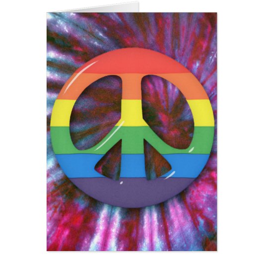 Psychedelic RainBow Peace Symbol Cards (Front)