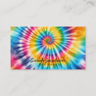 Psychedelic Rainbow Retro TIe-Dye Business Card