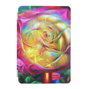 Psychedelic Rainbow Rose iPad Mini Cover