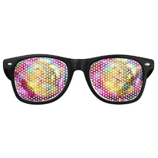 Psychedelic Rainbow Rose Retro Sunglasses