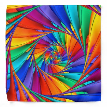 Psychedelic Rainbow Spiral Bandana by rainbows_only at Zazzle