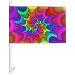 Psychedelic Rainbow Spiral Car Flag at Zazzle