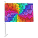 Psychedelic Rainbow Spiral Car Flag at Zazzle