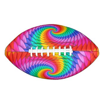 Psychedelic Rainbow Spiral Football by rainbows_only at Zazzle