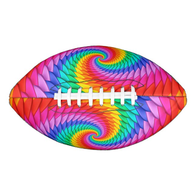 Psychedelic Rainbow Spiral Football (Front)