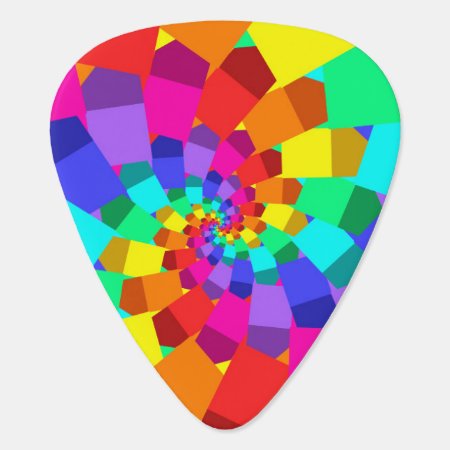 Psychedelic Rainbow Spiral Guitar Pick