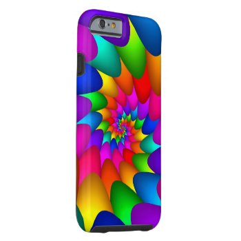 Psychedelic Rainbow Spiral Iphone 6  Tough Tough Iphone 6 Case by rainbows_only at Zazzle