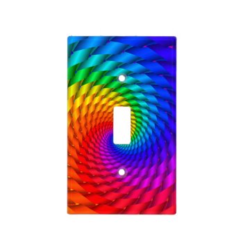 Psychedelic Rainbow Spiral Light Switch Cover by rainbows_only at Zazzle