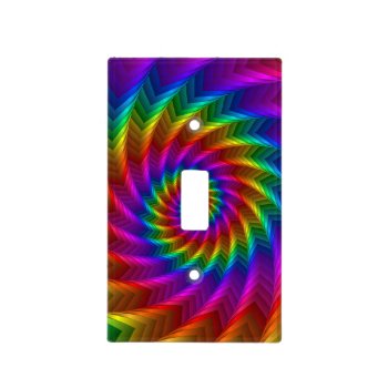 Psychedelic Rainbow Spiral Light Switch Cover by rainbows_only at Zazzle