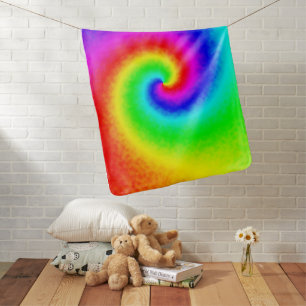 Psychedelic Rainbow Spiral of Transformation Baby Blanket
