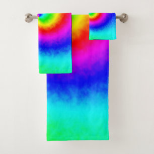 Psychedelic Rainbow Spiral of Transformation Bath Towel Set