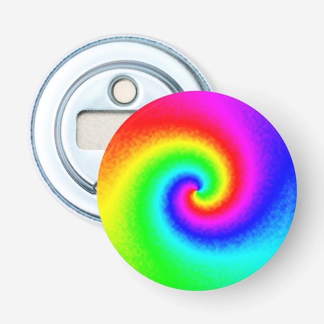 Psychedelic Rainbow Spiral of Transformation Bottle Opener (Front)