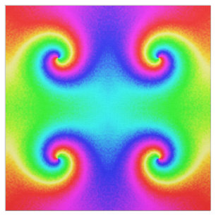 Psychedelic Rainbow Spiral of Transformation Fabric