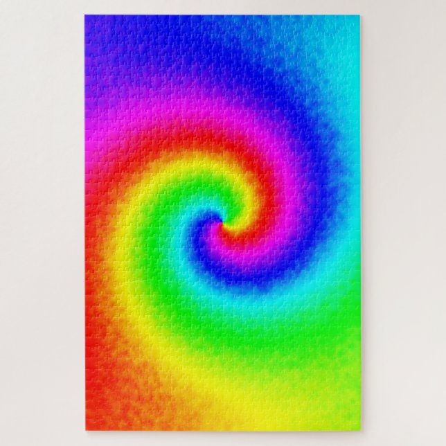 Psychedelic Rainbow Spiral of Transformation Jigsaw Puzzle (Vertical)
