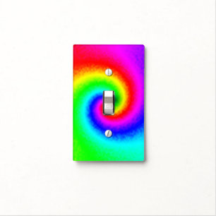 Psychedelic Rainbow Spiral of Transformation Light Switch Cover