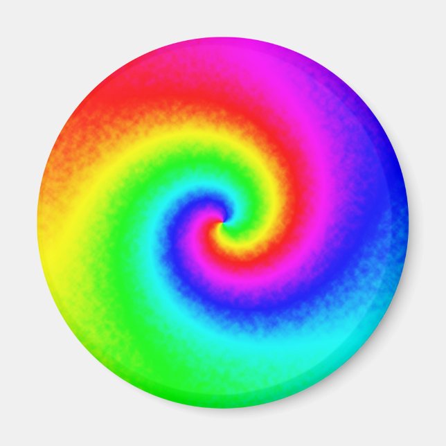Psychedelic Rainbow Spiral of Transformation Magnet (Front)