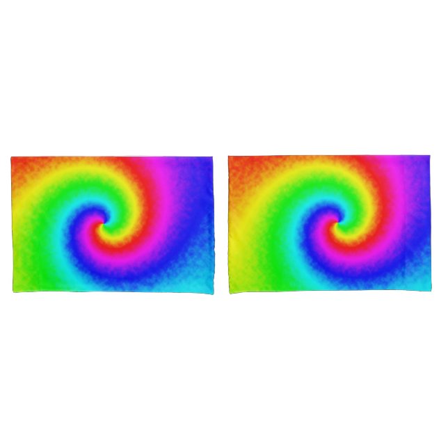 Psychedelic Rainbow Spiral of Transformation Pillow Case (Front-Set)
