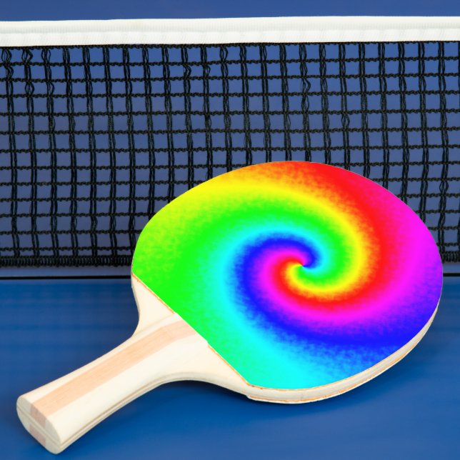 Psychedelic Rainbow Spiral of Transformation Ping Pong Paddle (Insitu)