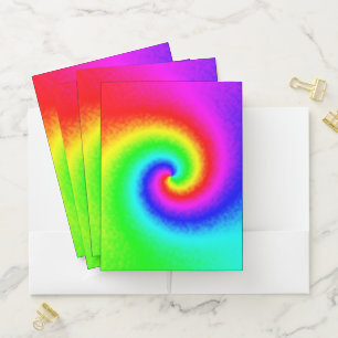Psychedelic Rainbow Spiral of Transformation Pocket Folder