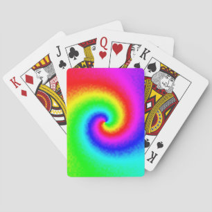 Psychedelic Rainbow Spiral of Transformation Poker Cards