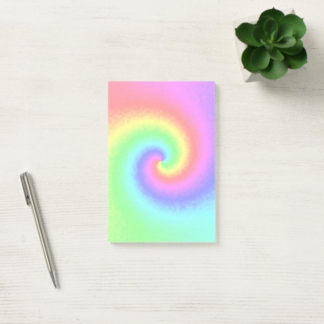 Psychedelic Rainbow Spiral of Transformation Post-it Notes (Office)