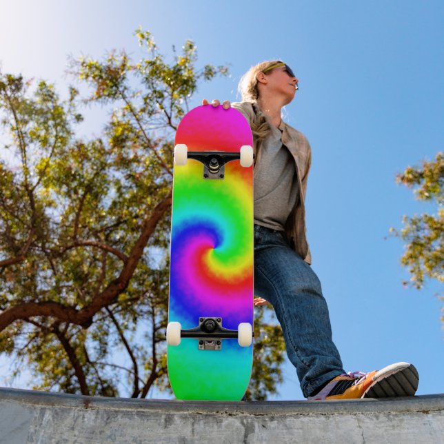 Psychedelic Rainbow Spiral of Transformation Skateboard Deck (Outdoor 1)