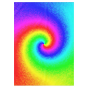 Psychedelic Rainbow Spiral of Transformation Tablecloth
