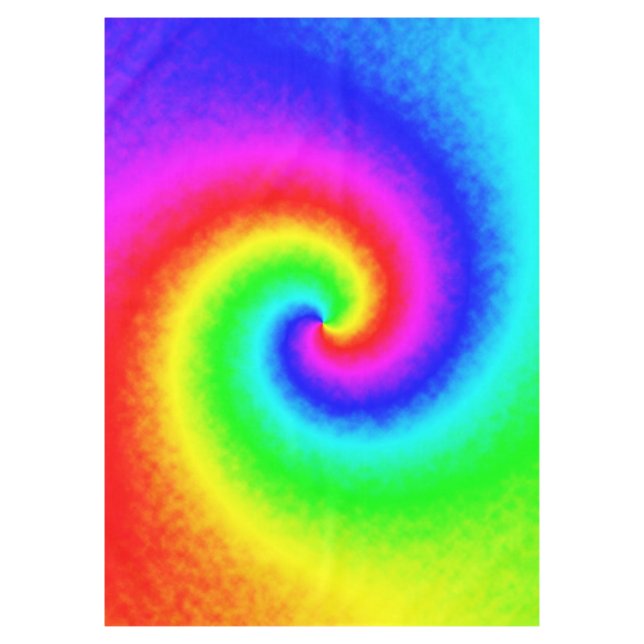 Psychedelic Rainbow Spiral of Transformation Tablecloth (Front)