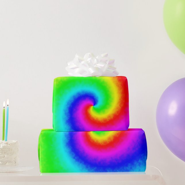 Psychedelic Rainbow Spiral of Transformation Wrapping Paper (Party Gifts)