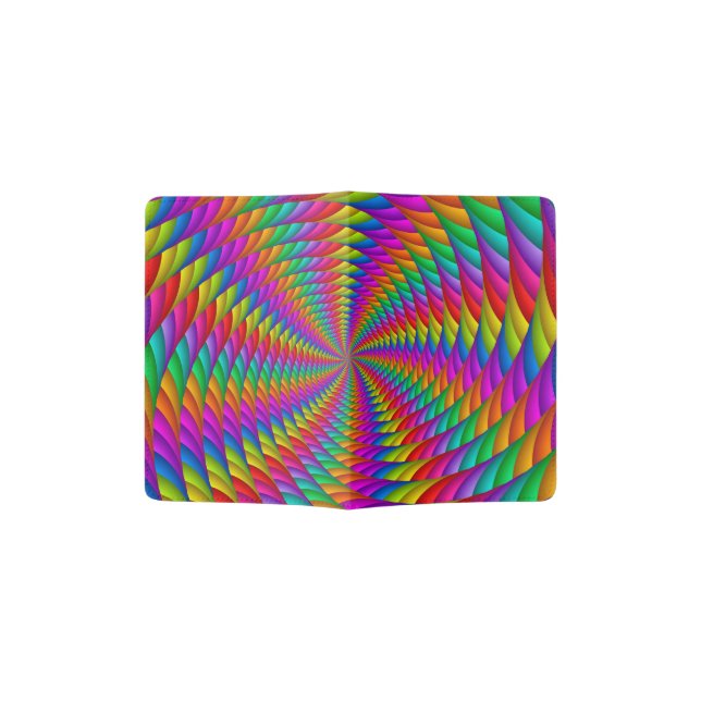 Psychedelic Rainbow Spiral Passport Holder (Opened)