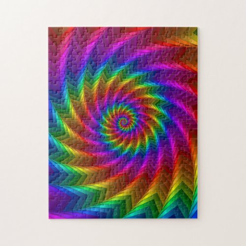 Psychedelic Rainbow Spiral Puzzle