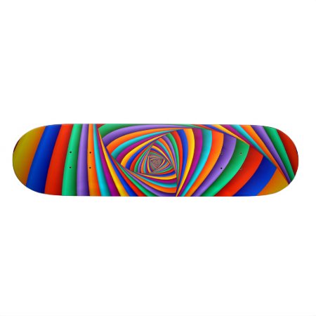 Psychedelic Rainbow Spiral Skateboard Deck