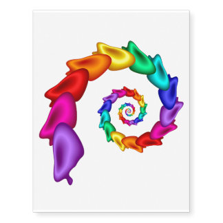Psychedelic Rainbow Spiral Temporary Tattoo