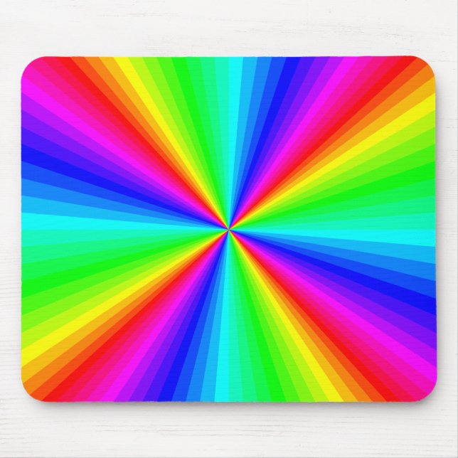 Psychedelic Rainbow Sunburst Mousepad (Front)