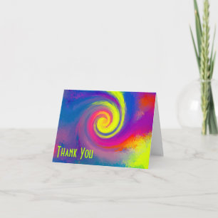 Psychedelic Rainbow Swirl Thank You Card