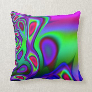 Psychedelic Rainbow Throw Pillow
