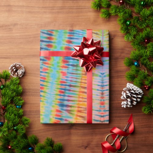 Psychedelic Rainbow Tie Dye Wrapping Paper