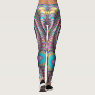 Psychedelic Printed Leggings, Striped Women Leggings, Festival