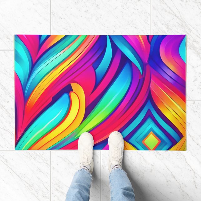  Psychedelic Rainbow Vortex Doormat (Indoor)
