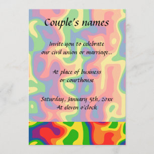 Psychedelic rainbow wedding invitation
