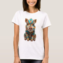 Psychedelic Rainbow Wild Boar Piglet Women