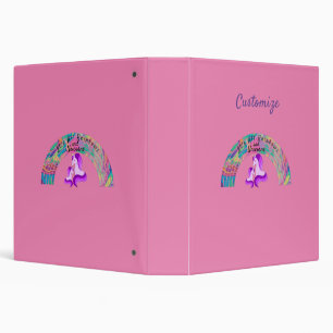 Psychedelic Rainbows and Unicorns Thunder_Cove 3 Ring Binder