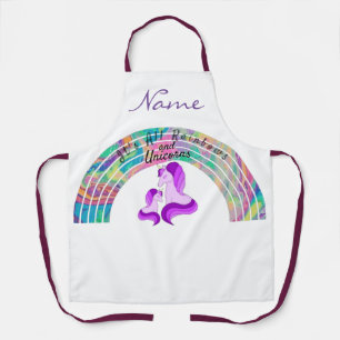 Psychedelic Rainbows and Unicorns Thunder_Cove Apron