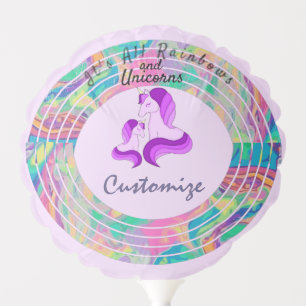 Psychedelic Rainbows and Unicorns Thunder_Cove Balloon