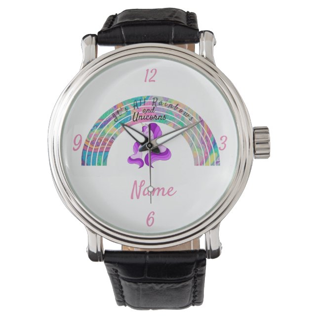 Psychedelic Rainbows and Unicorns Thunder_Cove Watch (Front)